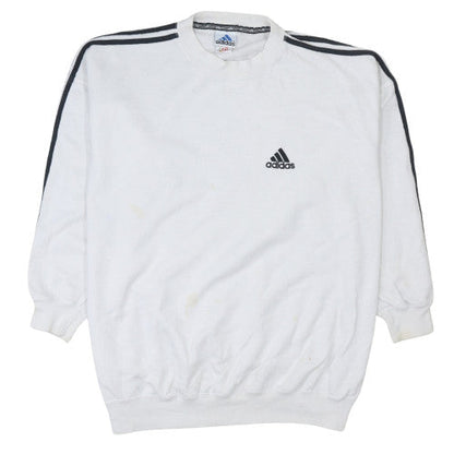 Mens UK Size L adidas White Pullover Sweatshirt