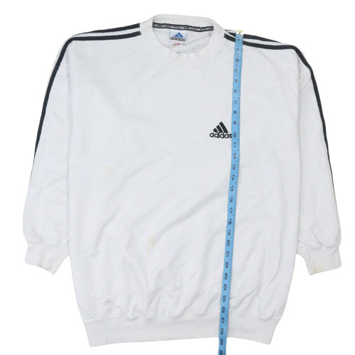 Mens UK Size L adidas White Pullover Sweatshirt