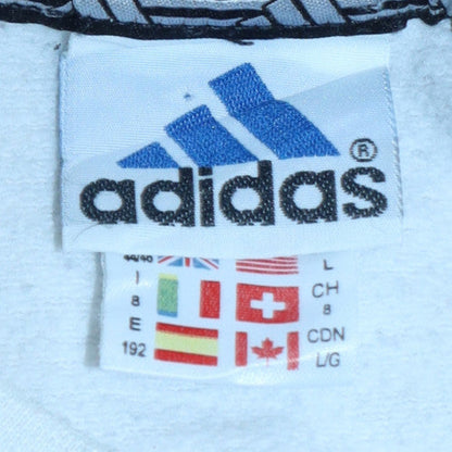 Mens UK Size L adidas White Pullover Sweatshirt
