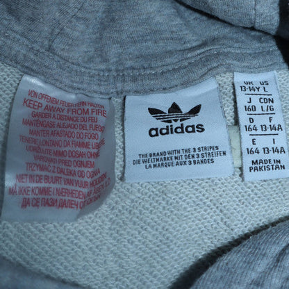 Adidas Boys Grey Hoodie 13-14 Years Pullover Fleece Hooded Sweatshirt