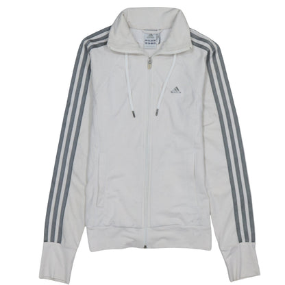 Adidas Womens White Track Jacket Size 8 Full Zip Sports Top