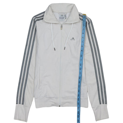 Adidas Womens White Track Jacket Size 8 Full Zip Sports Top