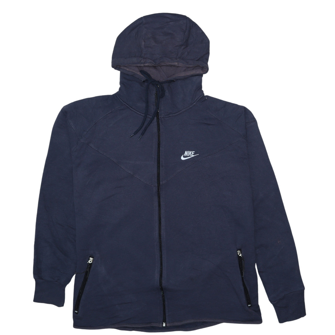 Mens UK Size 2XL Nike Blue Full Zip Hoodie