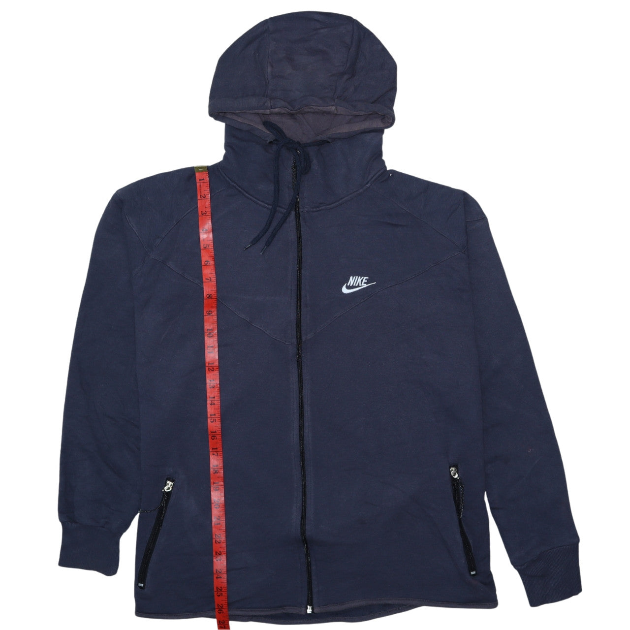 Mens UK Size 2XL Nike Blue Full Zip Hoodie