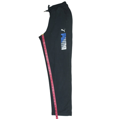 Puma Men’s Black Sweatpants M Regular Fit Drawstring Activewear Trousers