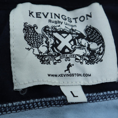 Kevingston Men's Blue Striped Rugby Union Long Sleeve Shirt L