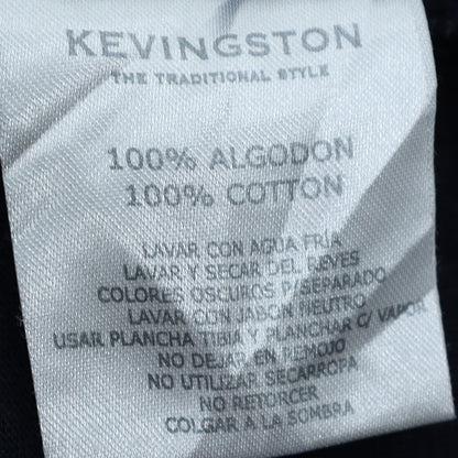 Kevingston Men's Blue Striped Rugby Union Long Sleeve Shirt L