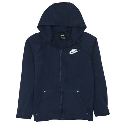 Nike Boys Navy Blue Full Zip Hoodie XL 13-15 Years Fleece Lined Sweatshirt