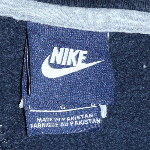 Mens UK Size L Nike Blue Full Zip Hoodie