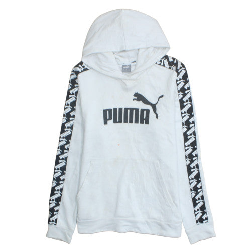 Mens UK Size L PUMA White Pullover Hoodie
