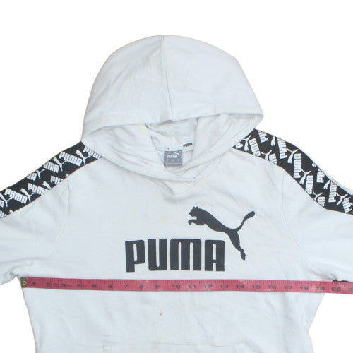 Mens UK Size L PUMA White Pullover Hoodie