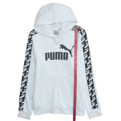 Mens UK Size L PUMA White Pullover Hoodie