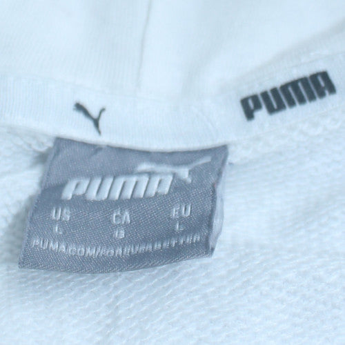 Mens UK Size L PUMA White Pullover Hoodie