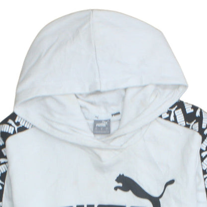 Mens UK Size L PUMA White Pullover Hoodie