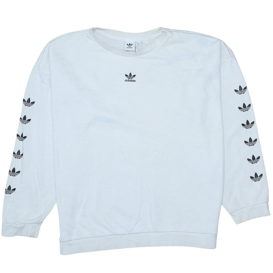 Womens UK Size 14 adidas White Pullover Sweatshirt