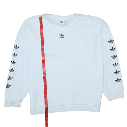 Womens UK Size 14 adidas White Pullover Sweatshirt