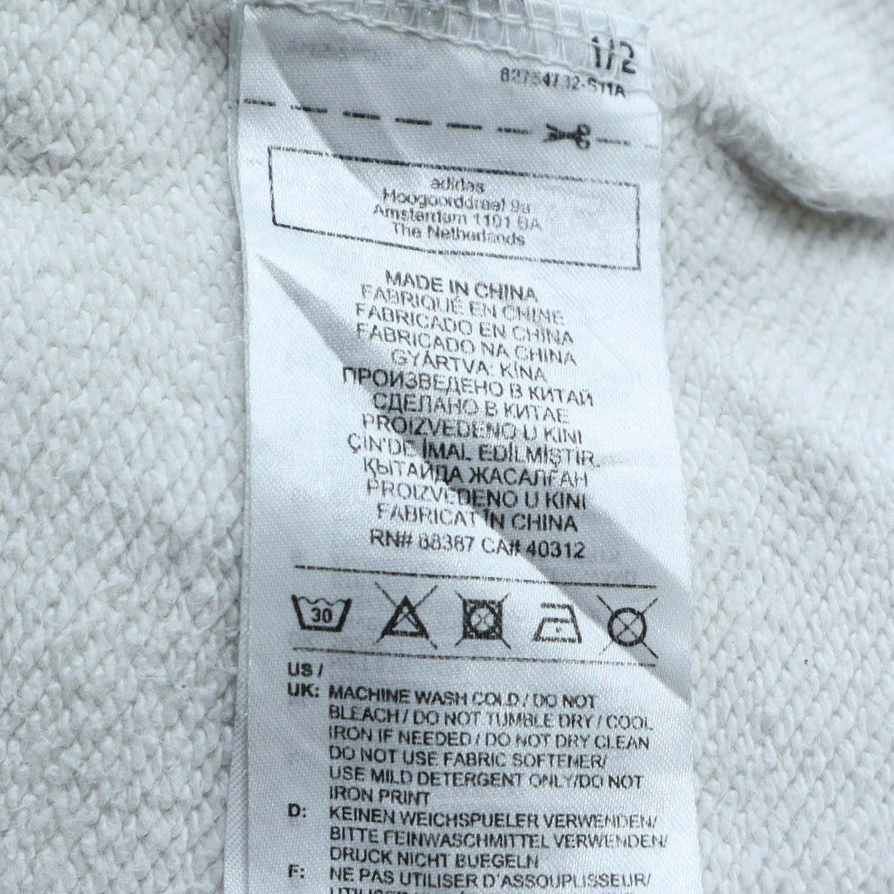 Womens UK Size 14 adidas White Pullover Sweatshirt