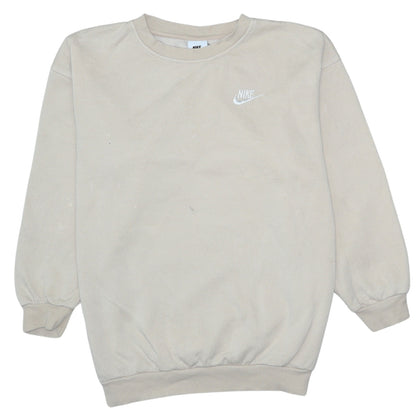 Nike Boys Beige Fleece Pullover Sweatshirt Size 146 Regular Fit