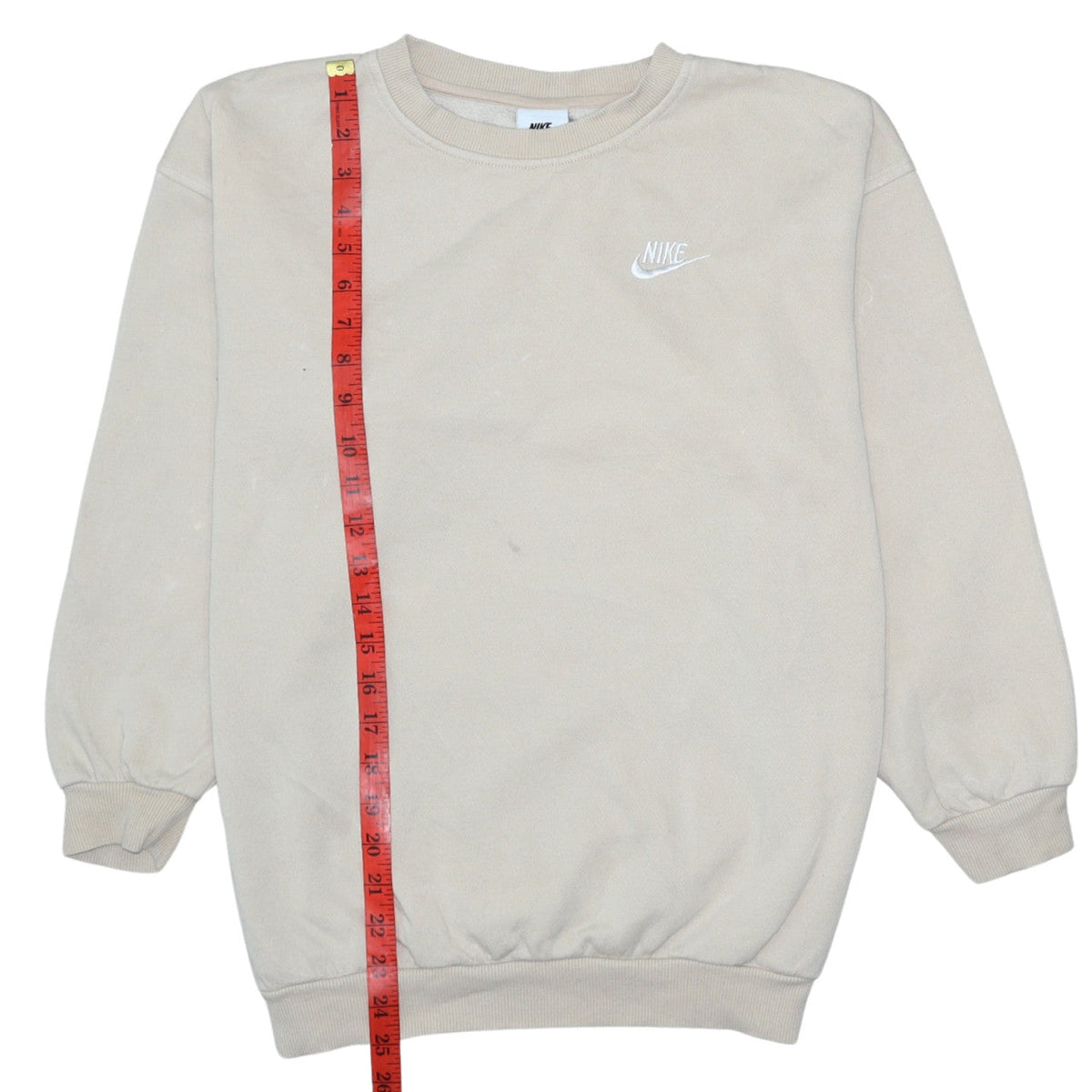 Nike Boys Beige Fleece Pullover Sweatshirt Size 146 Regular Fit