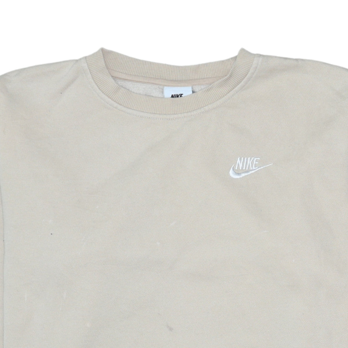 Nike Boys Beige Fleece Pullover Sweatshirt Size 146 Regular Fit