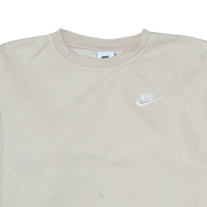 Nike Boys Beige Fleece Pullover Sweatshirt Size 146 Regular Fit