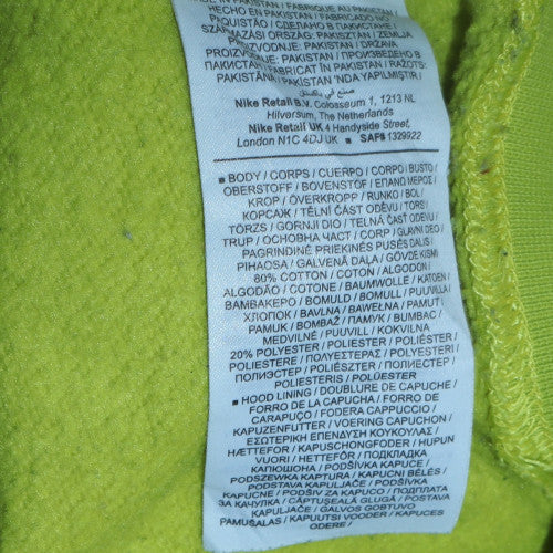 Mens UK Size S Nike Yellow Pullover Hoodie