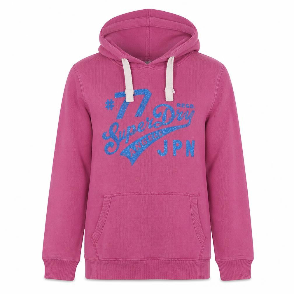 Womens UK Size M Superdry Pink Pullover Hoodie
