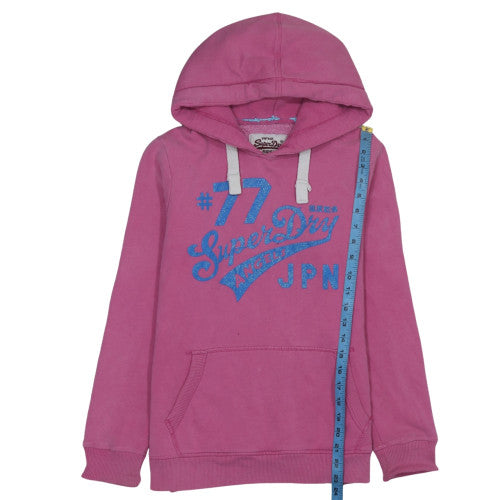 Womens UK Size M Superdry Pink Pullover Hoodie
