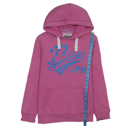 Womens UK Size M Superdry Pink Pullover Hoodie
