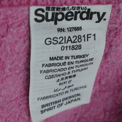 Womens UK Size M Superdry Pink Pullover Hoodie
