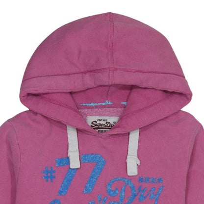 Womens UK Size M Superdry Pink Pullover Hoodie