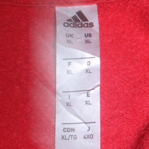 Mens UK Size XL adidas Red Pullover Hoodie