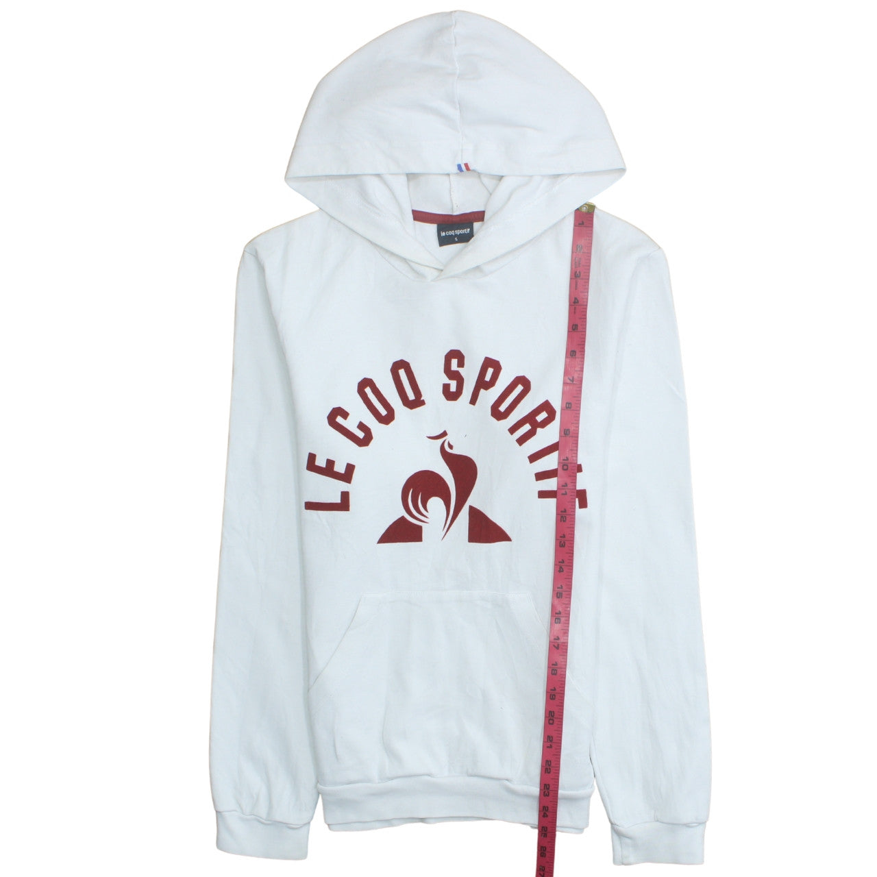 Mens UK Size S le coq sportif White Pullover Hoodie
