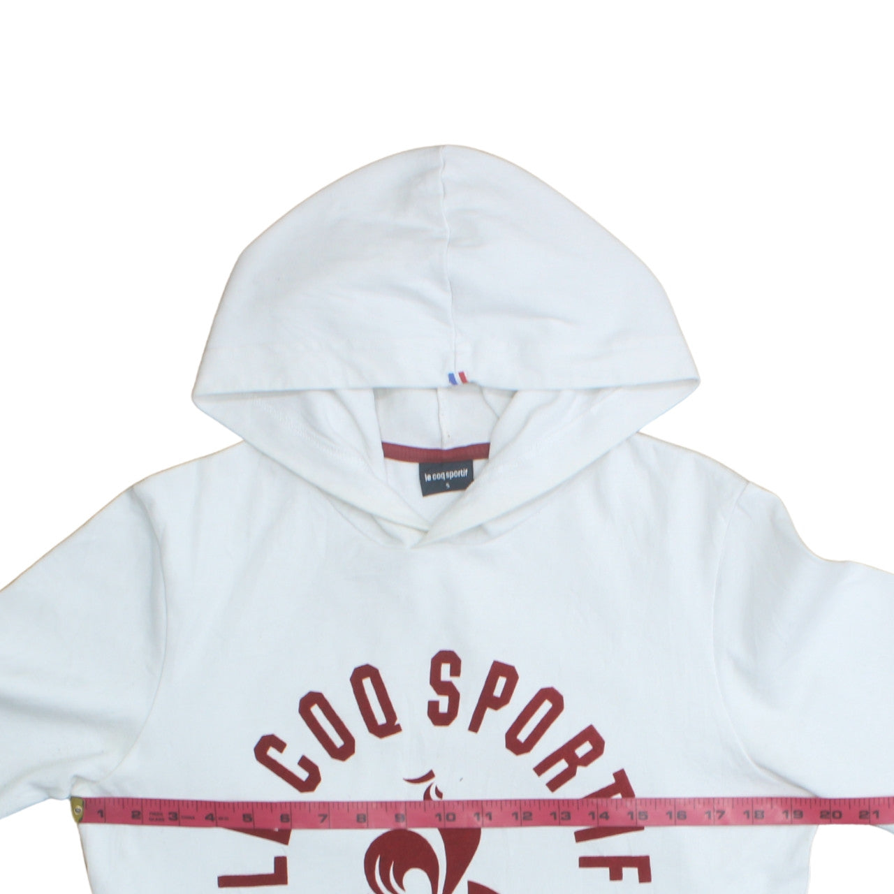 Mens UK Size S le coq sportif White Pullover Hoodie