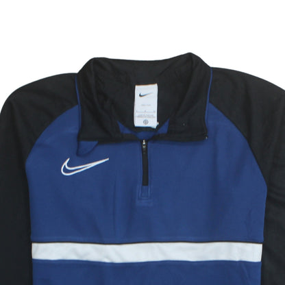 Mens UK Size S Nike Blue 1/4 Zip Sweatshirt