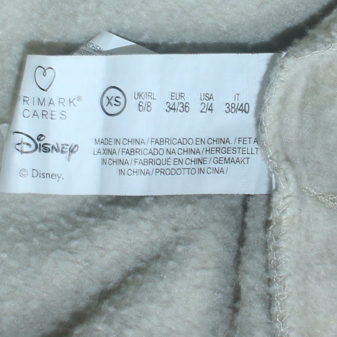 Womens UK Size XS Disney Beige Pullover Hoodie