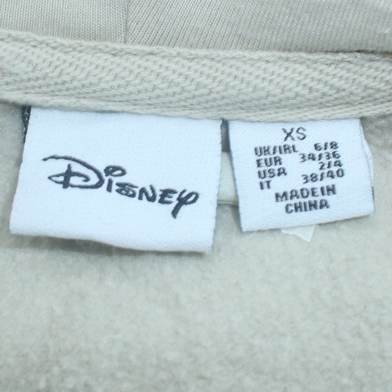 Womens UK Size XS Disney Beige Pullover Hoodie