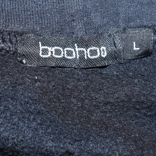 Womens UK Size L Boohoo Black Pullover Hoodie