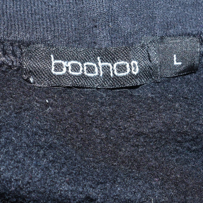 Womens UK Size L Boohoo Black Pullover Hoodie