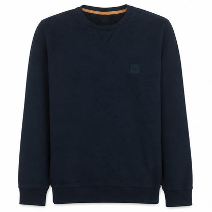 BOSS Men's Blue Crew Neck Regular Fit Cotton Sweatshirt M