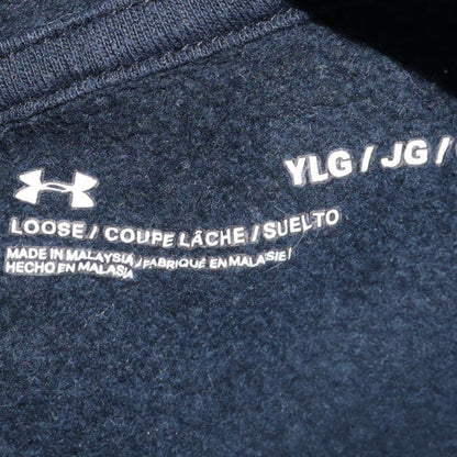 Under Armour Boys Navy Blue Pullover Hoodie Size 158 (13 Years) Fleece