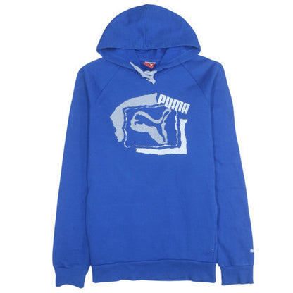Mens UK Size XL PUMA Blue Pullover Hoodie