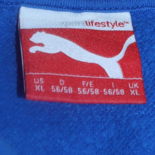 Mens UK Size XL PUMA Blue Pullover Hoodie