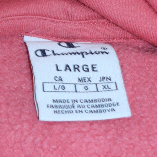 Womens UK Size L Champion Pink Pullover Hoodie