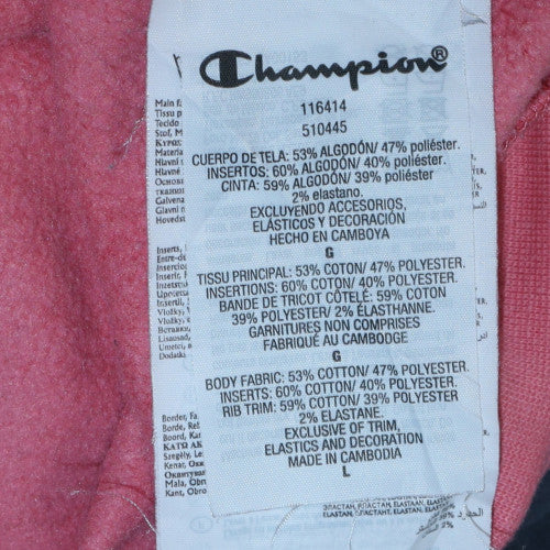 Womens UK Size L Champion Pink Pullover Hoodie