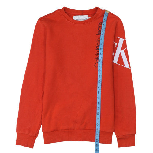 Mens UK Size S Calvin Klein Jeans Red Pullover Sweatshirt