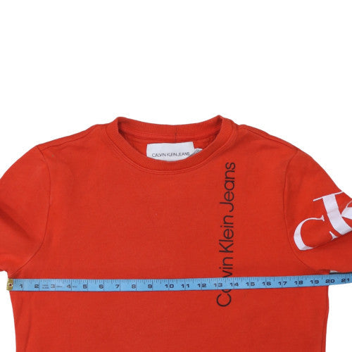 Mens UK Size S Calvin Klein Jeans Red Pullover Sweatshirt