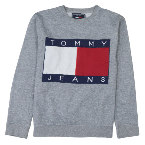 Womens UK Size S Tommy Hilfiger Grey Pullover Sweatshirt