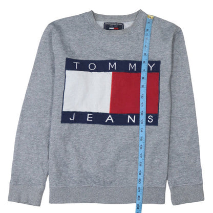 Womens UK Size S Tommy Hilfiger Grey Pullover Sweatshirt