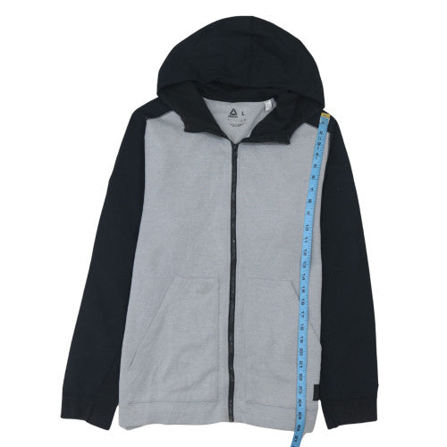 Mens UK Size L Reebok Grey Full Zip Hoodie